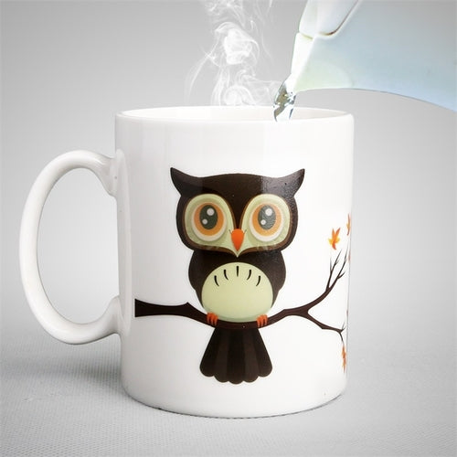 Ceramic Owl Magic Color Change Milk Coffee