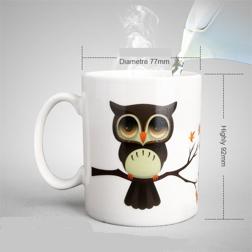Ceramic Owl Magic Color Change Milk Coffee