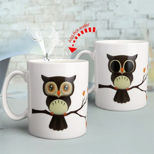 Ceramic Owl Magic Color Change Milk Coffee